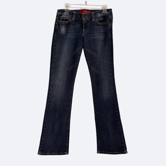 Guess Womens Jeans Flare Boot Cut Low Rise Studs Size 29 Blue - Picture 1 of 11